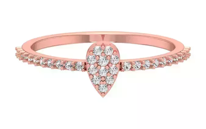 Solitaire Women Light Weight Band Ring