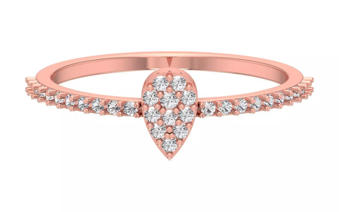 Solitaire Women Light Weight Band Ring 3D print model