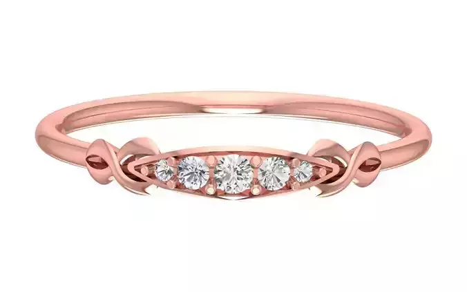 Solitaire Women Light Weight Band Ring