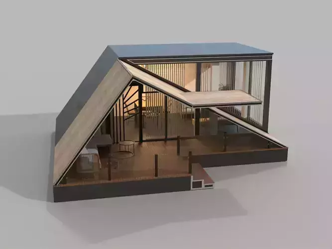 wooden house 3D model