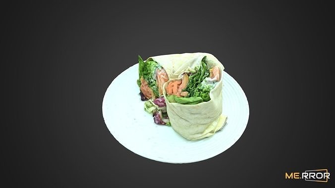 Salmon Salad Wrap 3D model 5