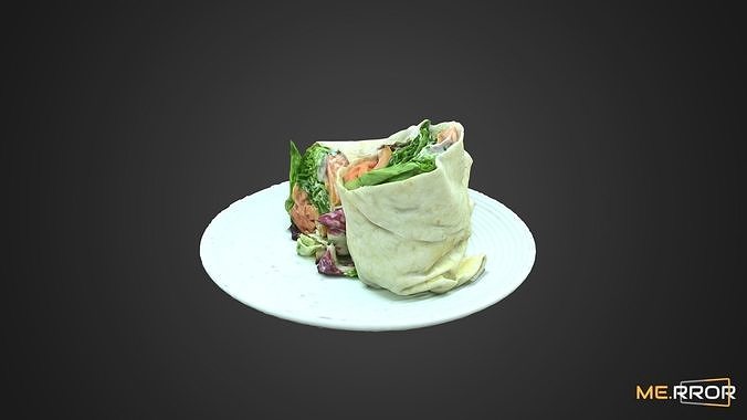 Salmon Salad Wrap 3D model 2