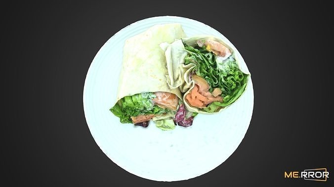 Salmon Salad Wrap 3D model 4