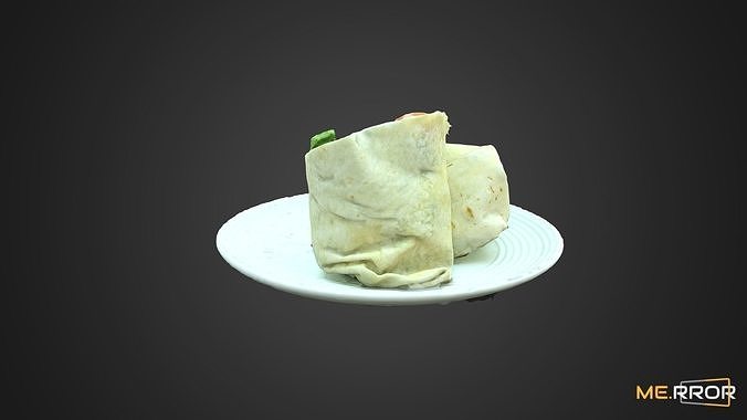 Salmon Salad Wrap 3D model 7