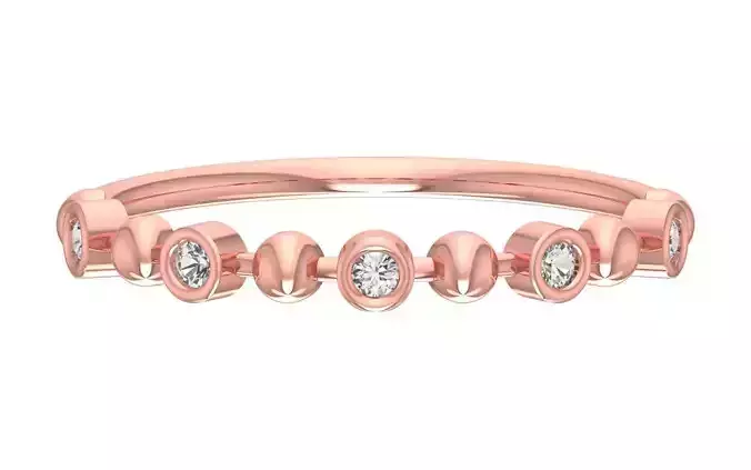 Solitaire Women Light Weight Band Ring