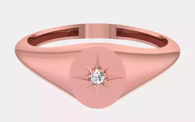 Solitaire Women Light Weight Band Ring