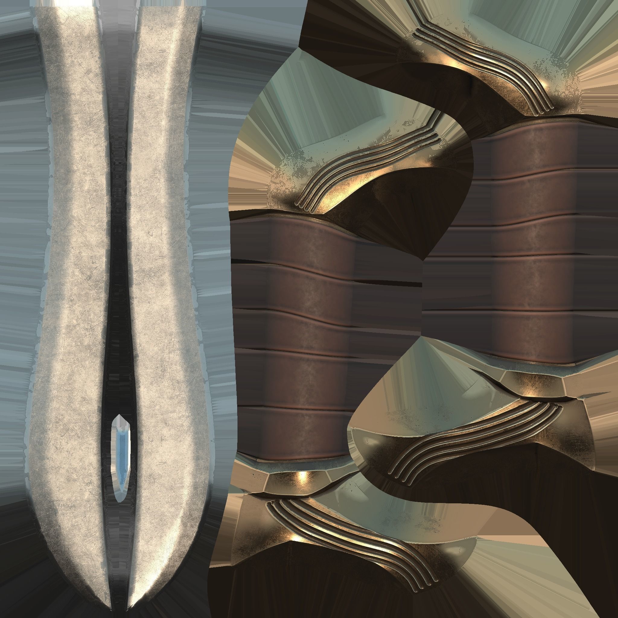 Spartan Xiphos Blade Sword Low-poly 3D model_9