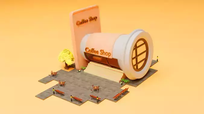 Coffee Shop Cartoonistic