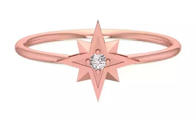 Solitaire Women Light Weight Band Ring