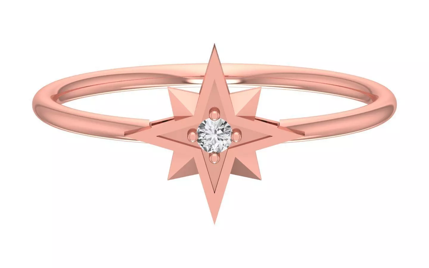 Solitaire Women Light Weight Band Ring 3D print model