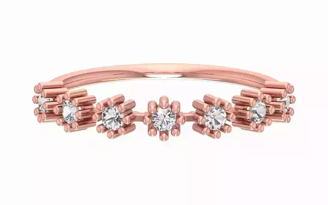 Solitaire Women Light Weight Band Ring