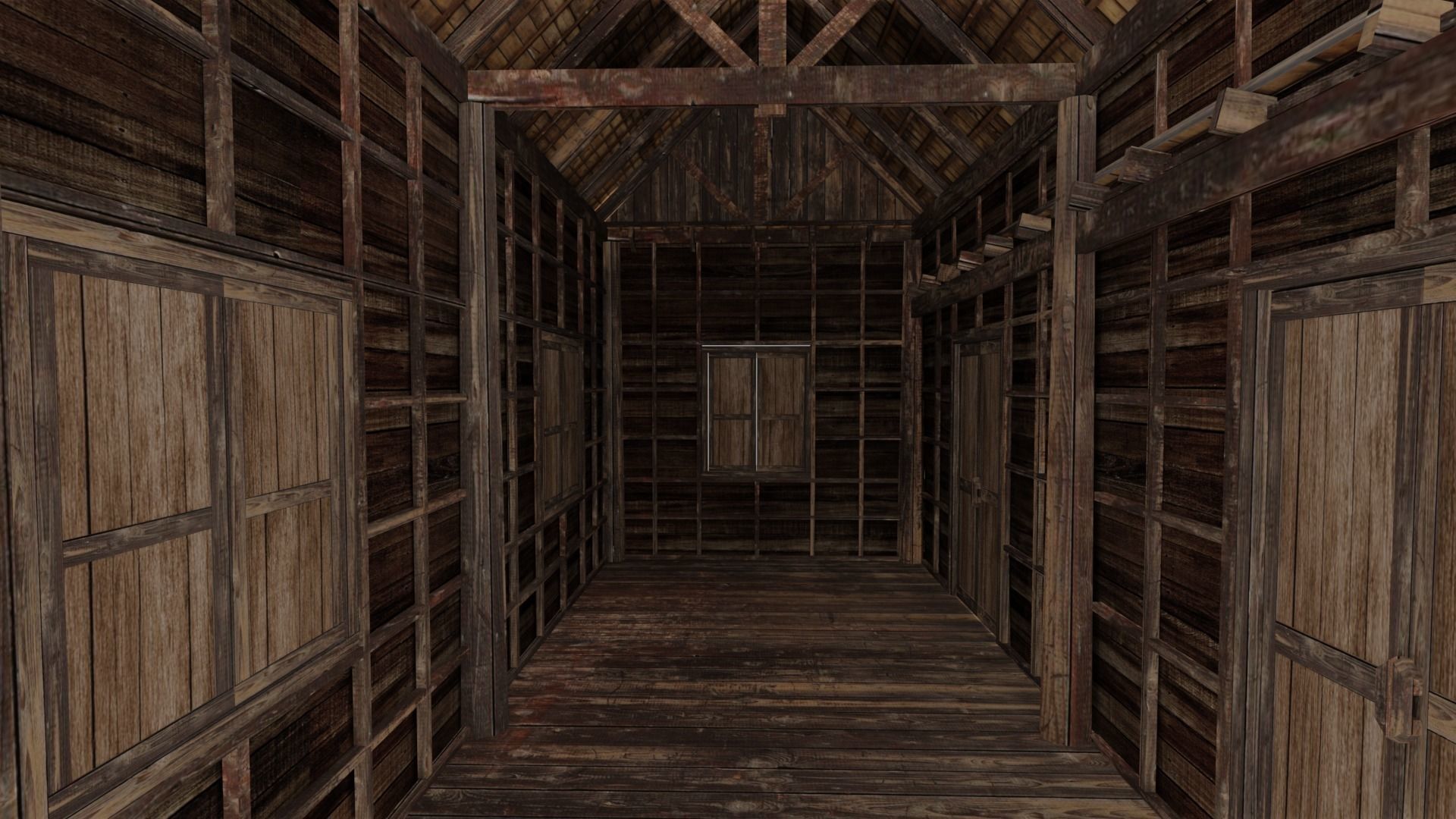 Ancient Thai wooden house Low-poly 3D model_5