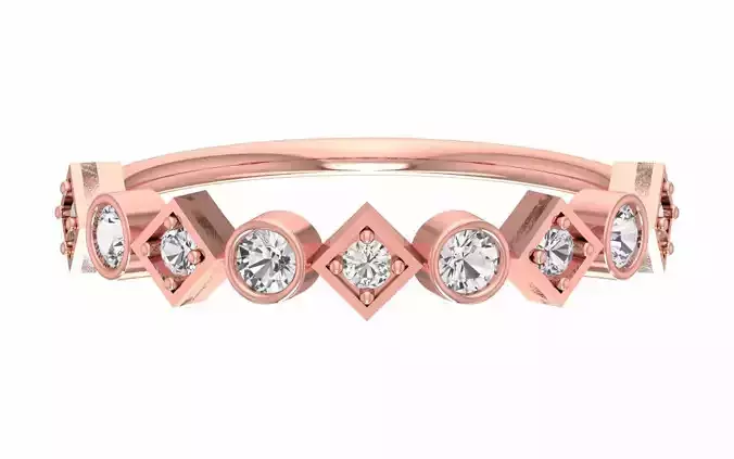 Solitaire Women Light Weight Band Ring