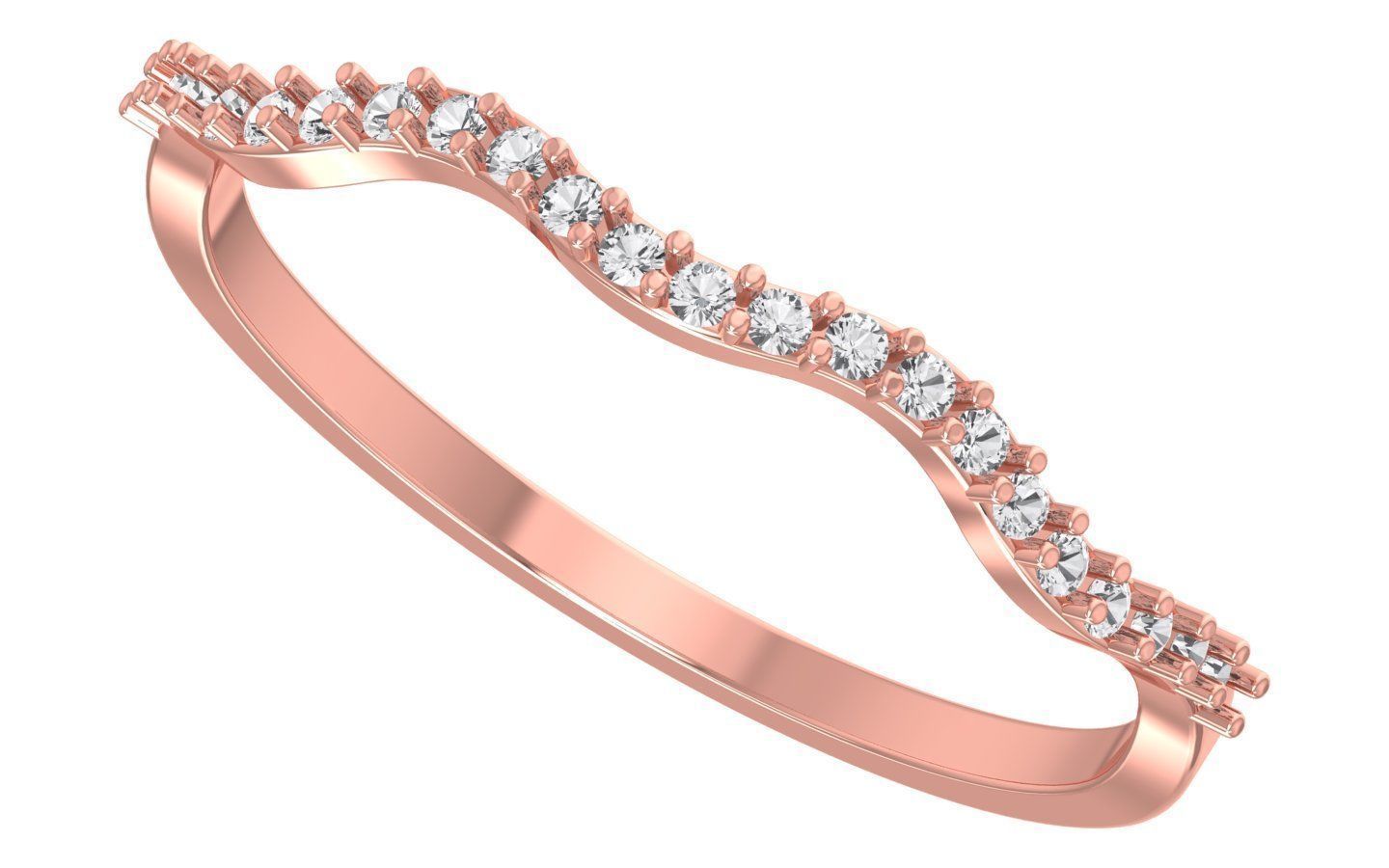 Solitaire Women Light Weight Band Ring 3D print model_1