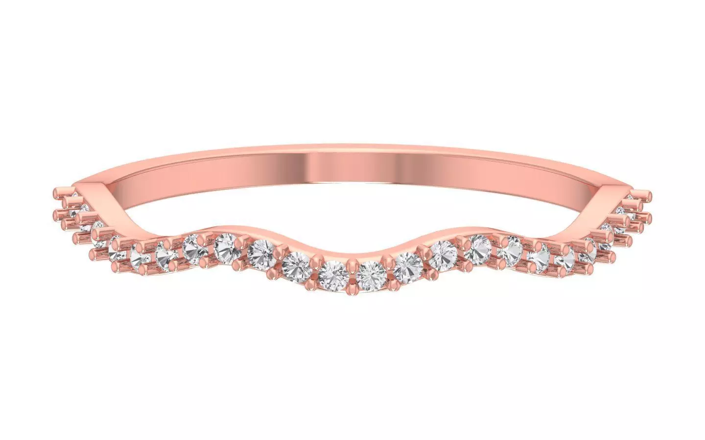 Solitaire Women Light Weight Band Ring 3D print model_0