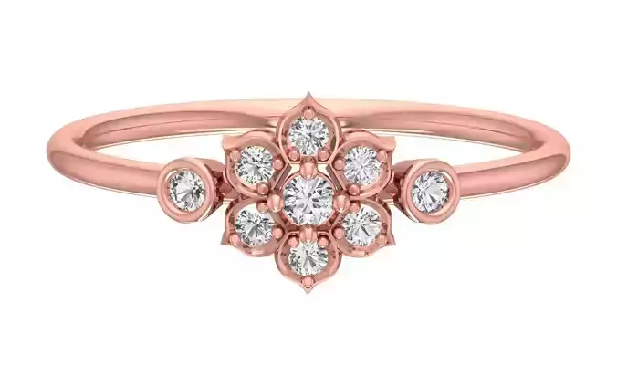 Solitaire Women Light Weight Band Ring