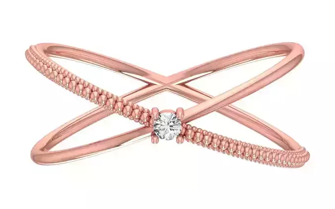 Solitaire Women Light Weight Double Band Ring