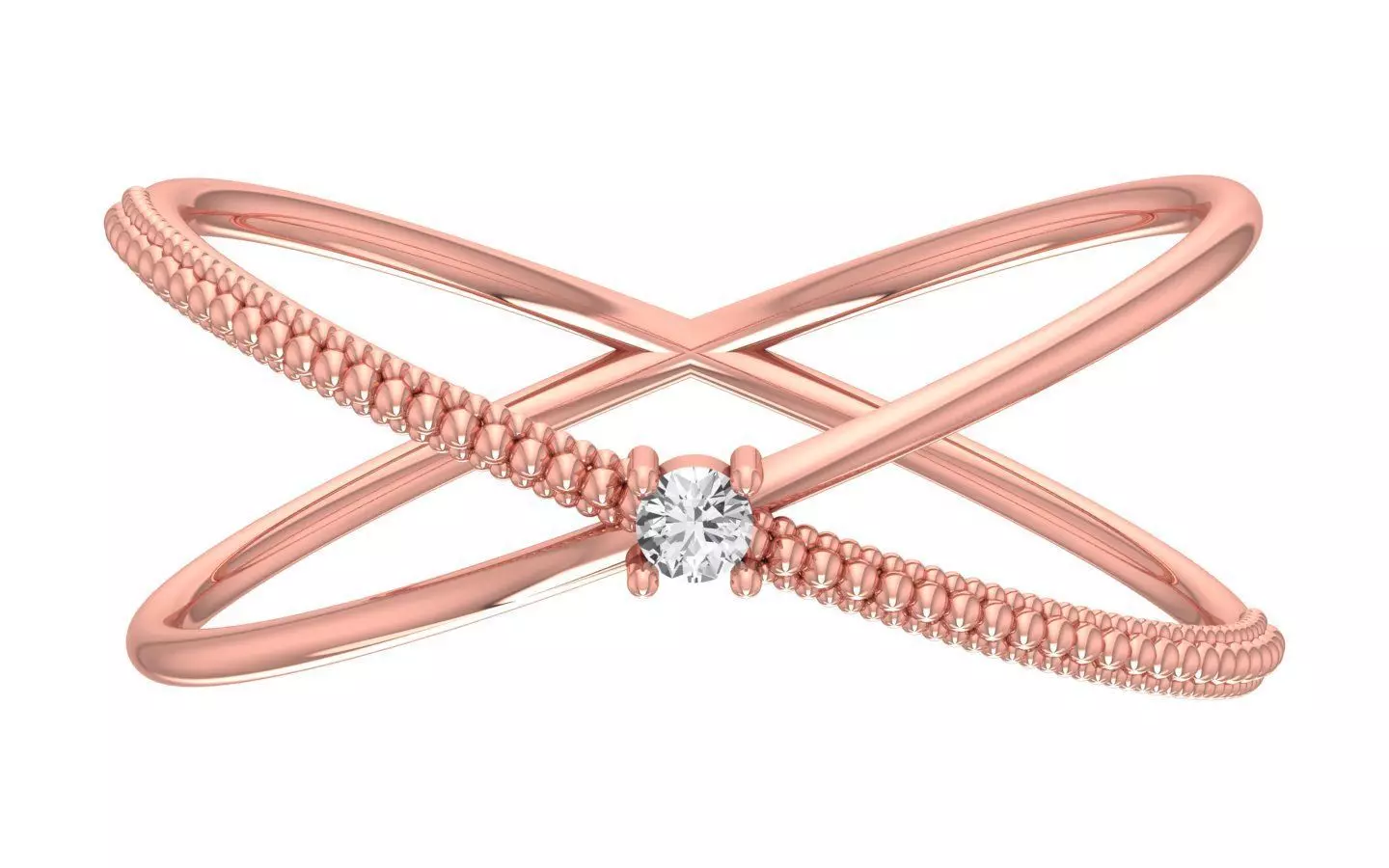 Solitaire Women Light Weight Double Band Ring 3D print model