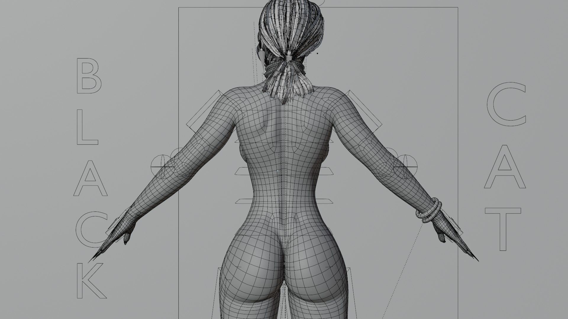 Black Cat or Robber Realistic Female I Low Poly I UE Game Ready Low-poly 3D model_12