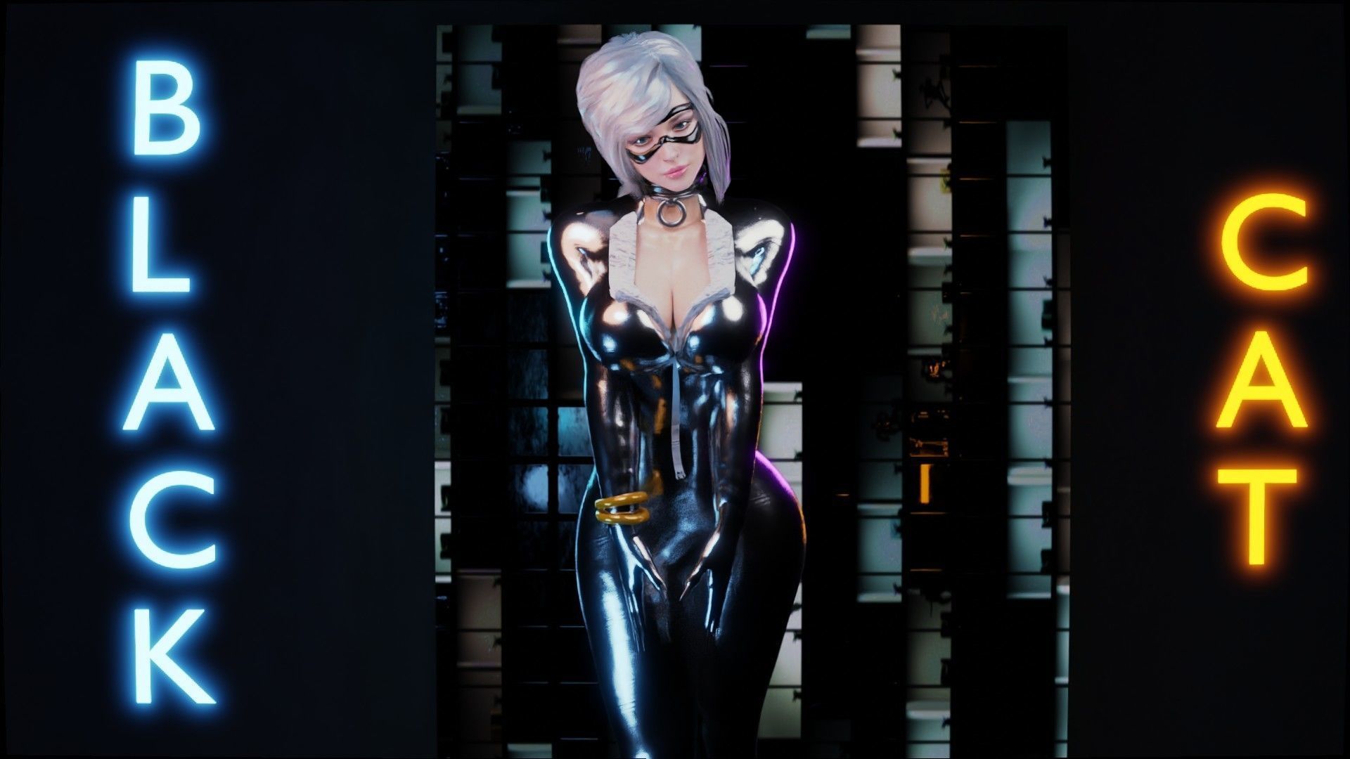 Black Cat or Robber Realistic Female I Low Poly I UE Game Ready Low-poly 3D model_4