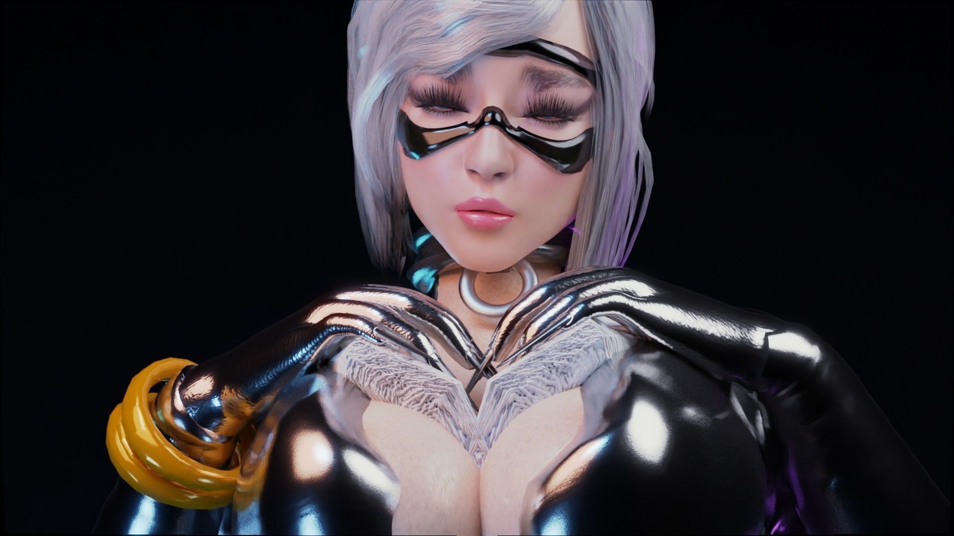 Black Cat or Robber Realistic Female I Low Poly I UE Game Ready Low-poly 3D model_10