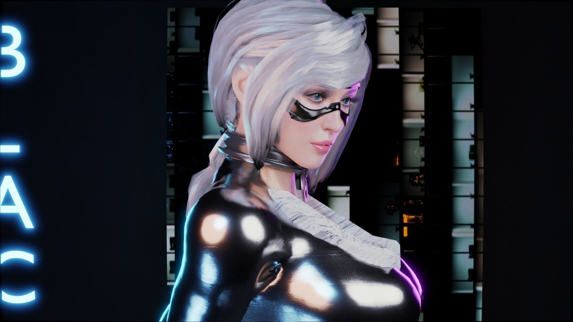 Black Cat or Robber Realistic Female I Low Poly I UE Game Ready Low-poly 3D model_17