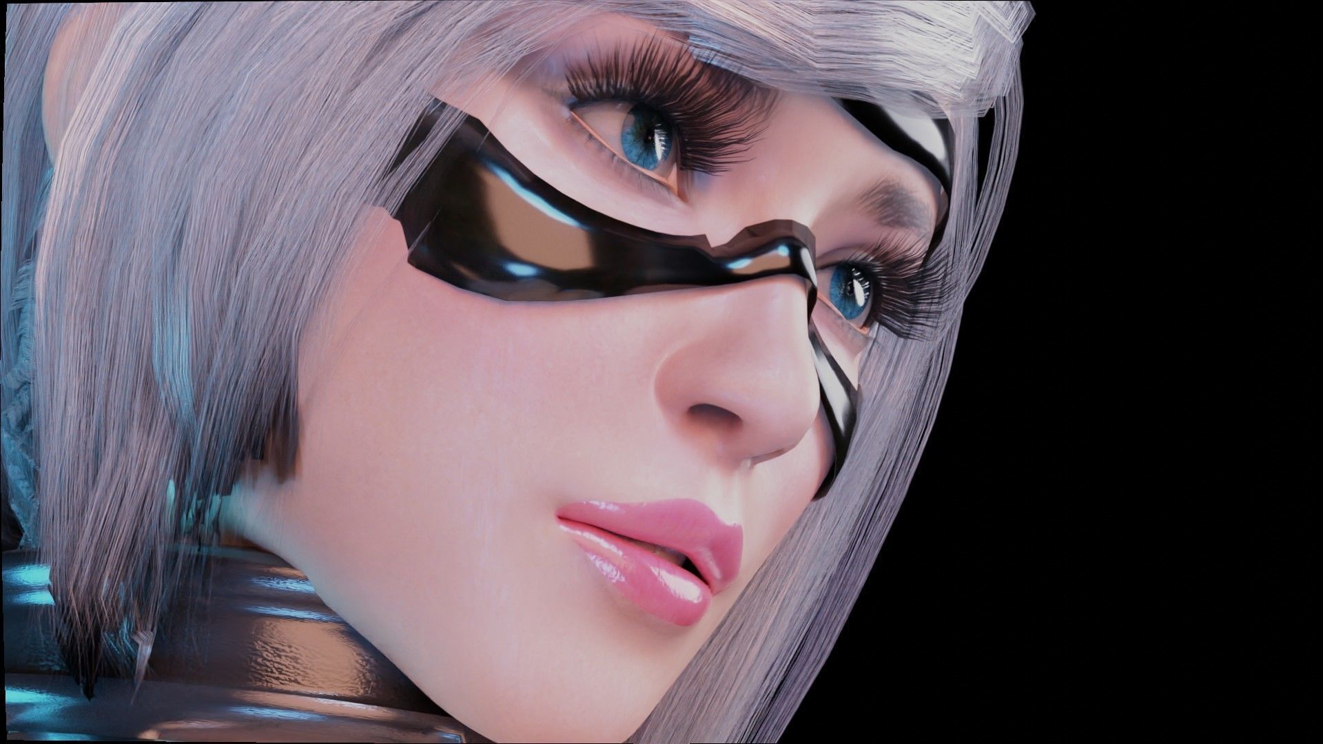 Black Cat or Robber Realistic Female I Low Poly I UE Game Ready Low-poly 3D model_6