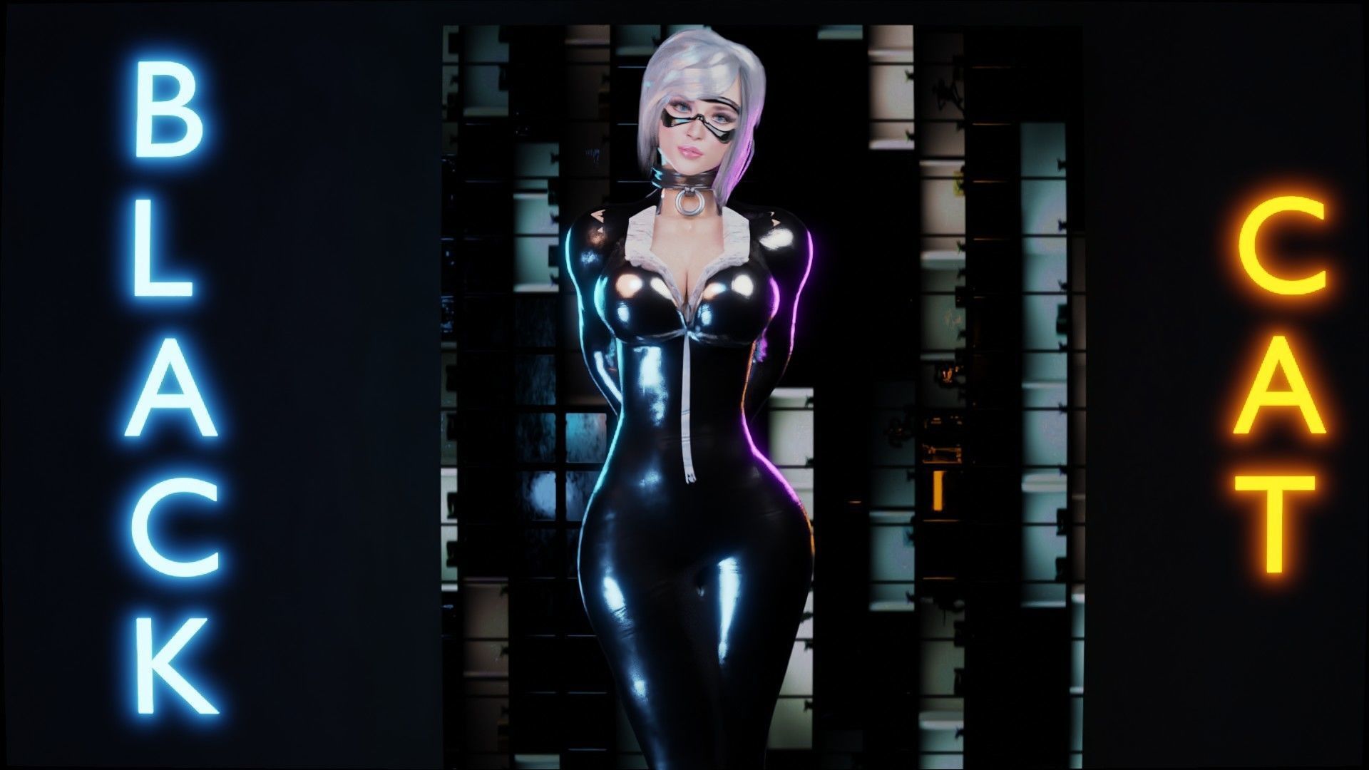 Black Cat or Robber Realistic Female I Low Poly I UE Game Ready Low-poly 3D model_15