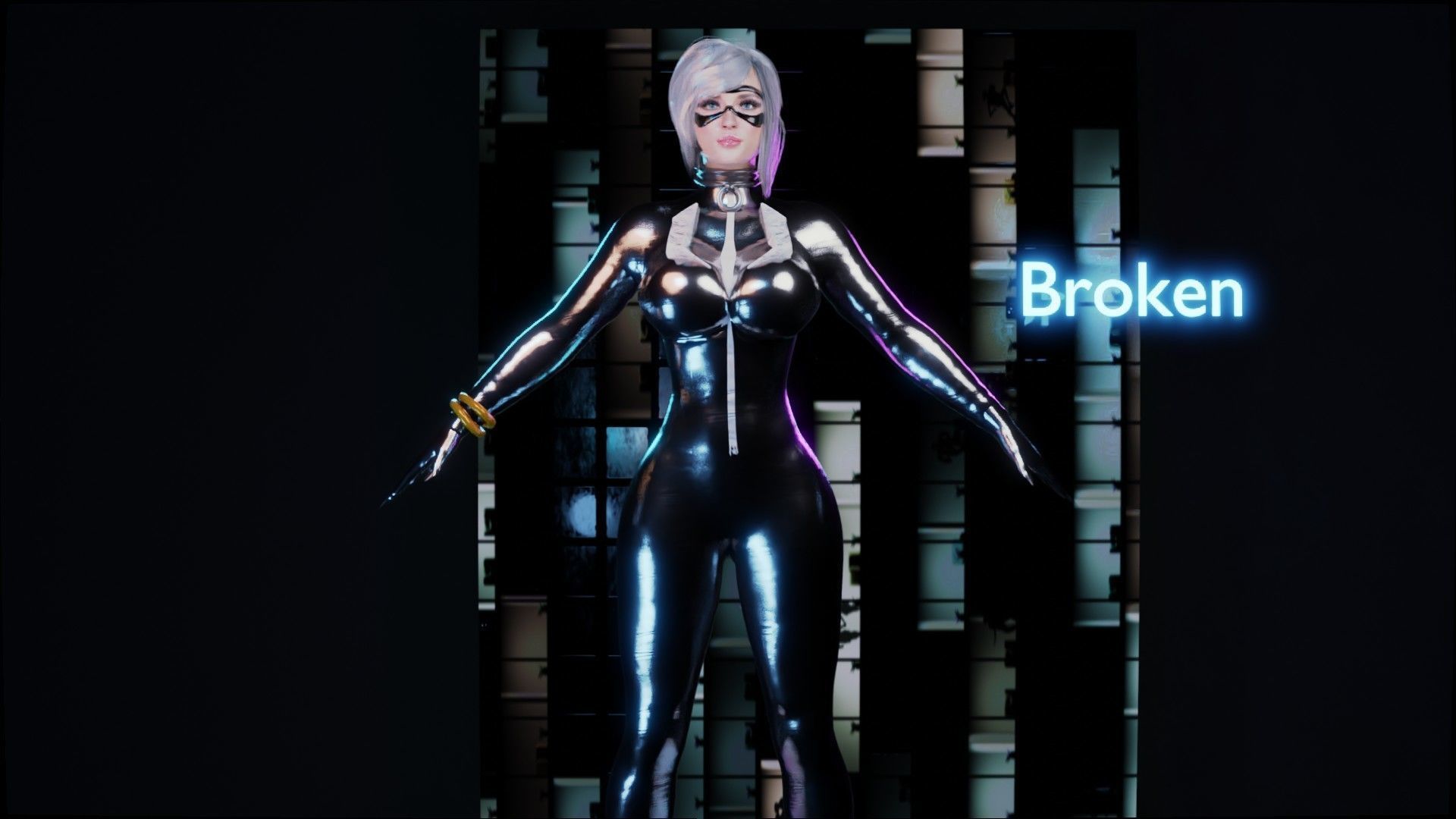 Black Cat or Robber Realistic Female I Low Poly I UE Game Ready Low-poly 3D model_3