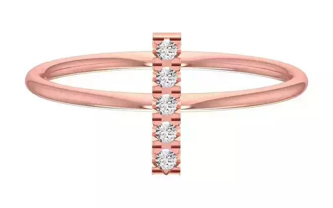 Solitaire Women Light Weight Band Ring