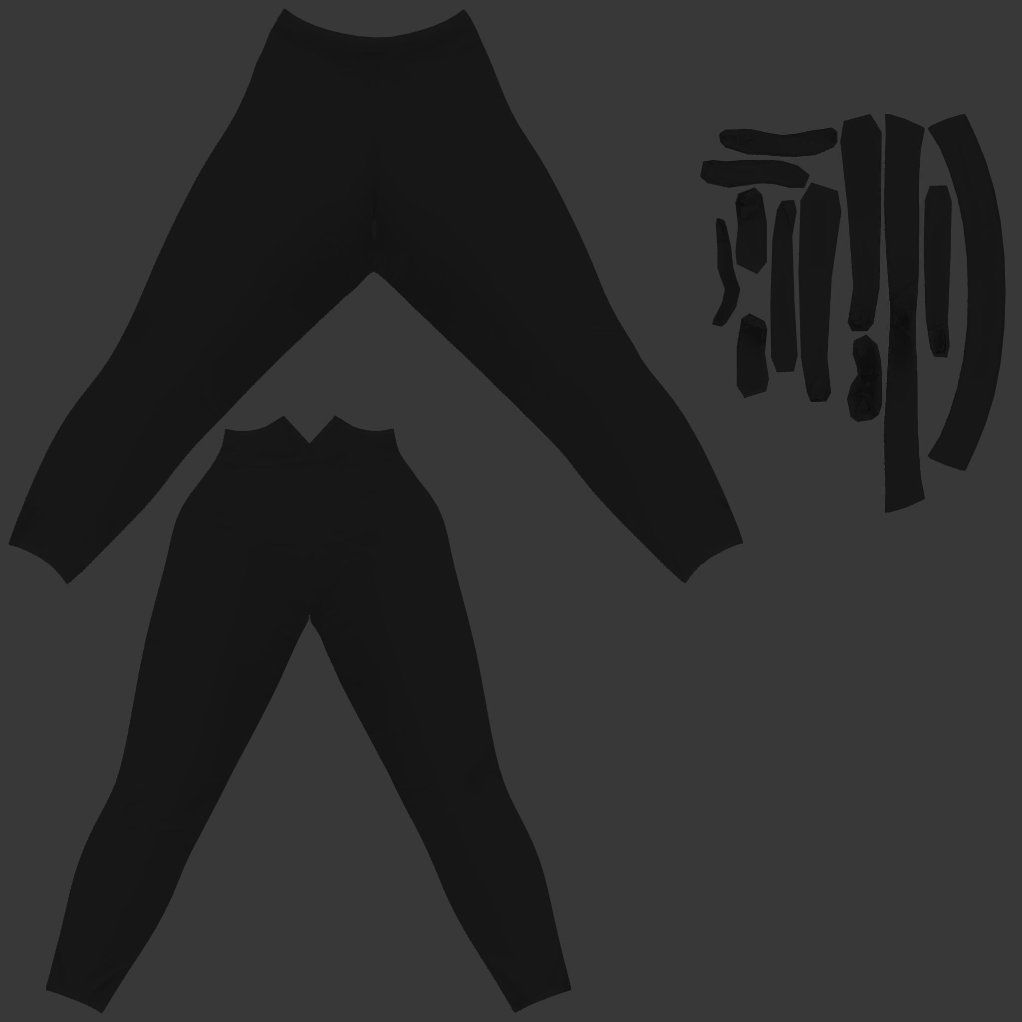 Female White High Waist Pants With Bow Tie Belt Low-poly 3D model_11