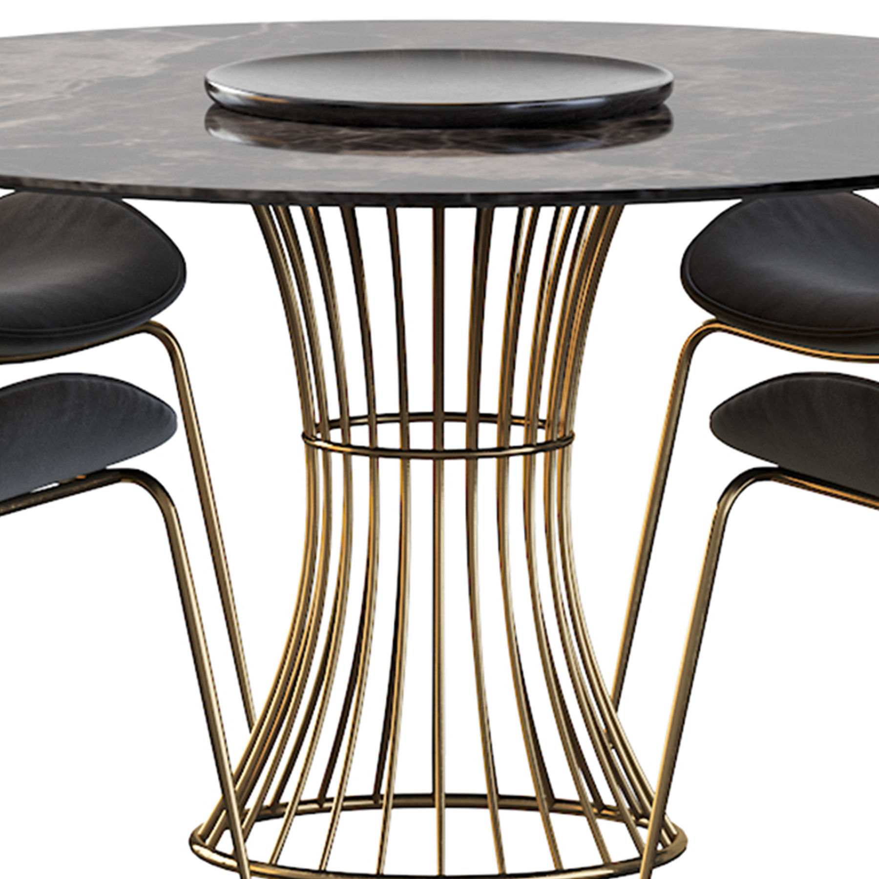 Astor Upholstered Dining Chair and table 3D model_9