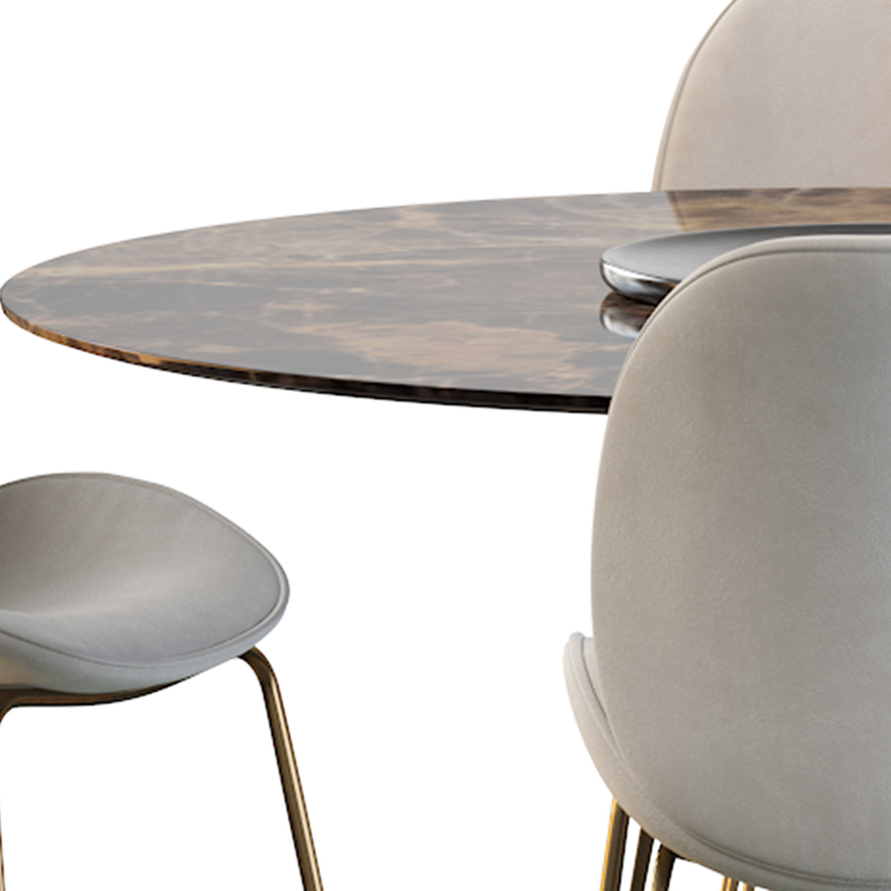 Astor Upholstered Dining Chair and table 3D model_19