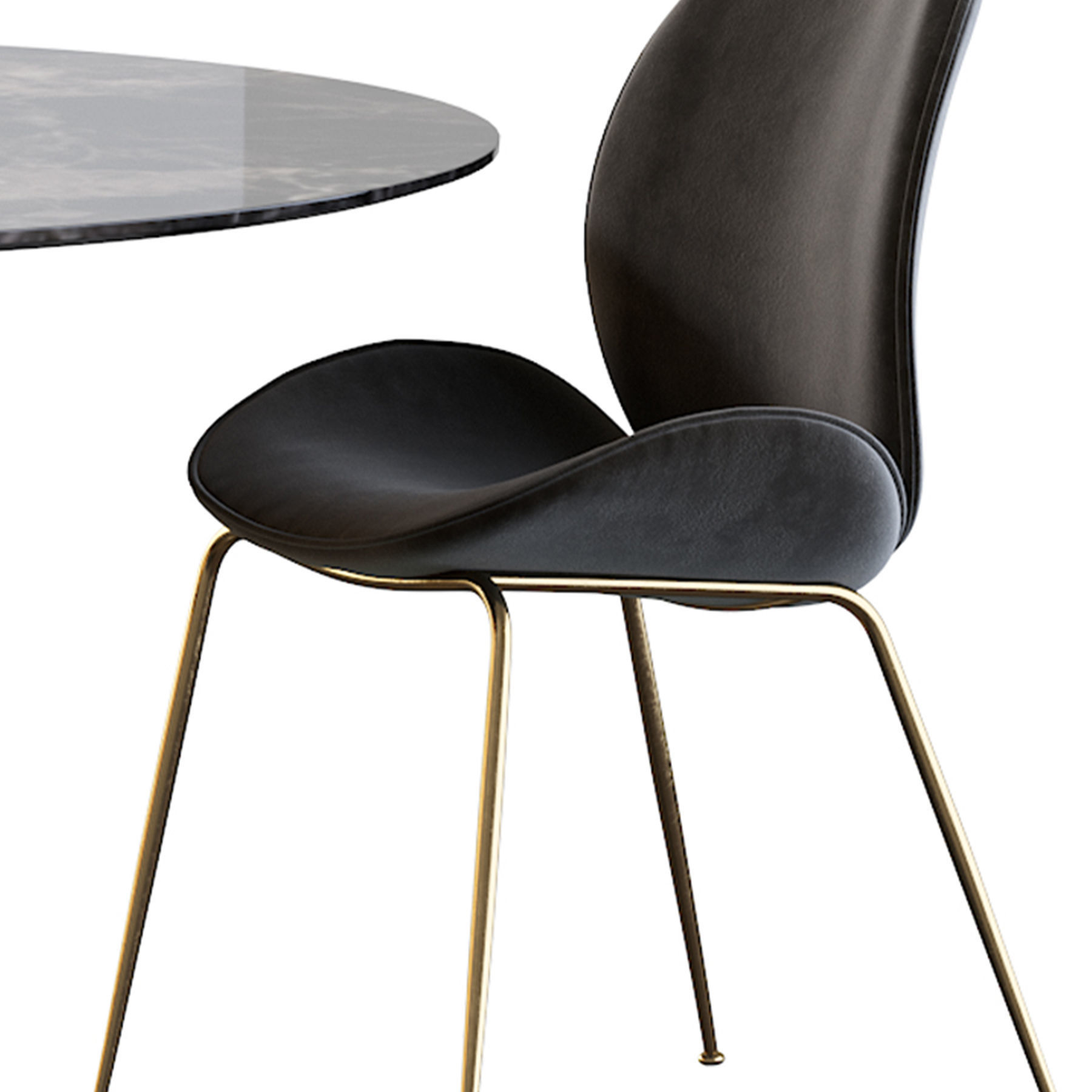 Astor Upholstered Dining Chair and table 3D model_16