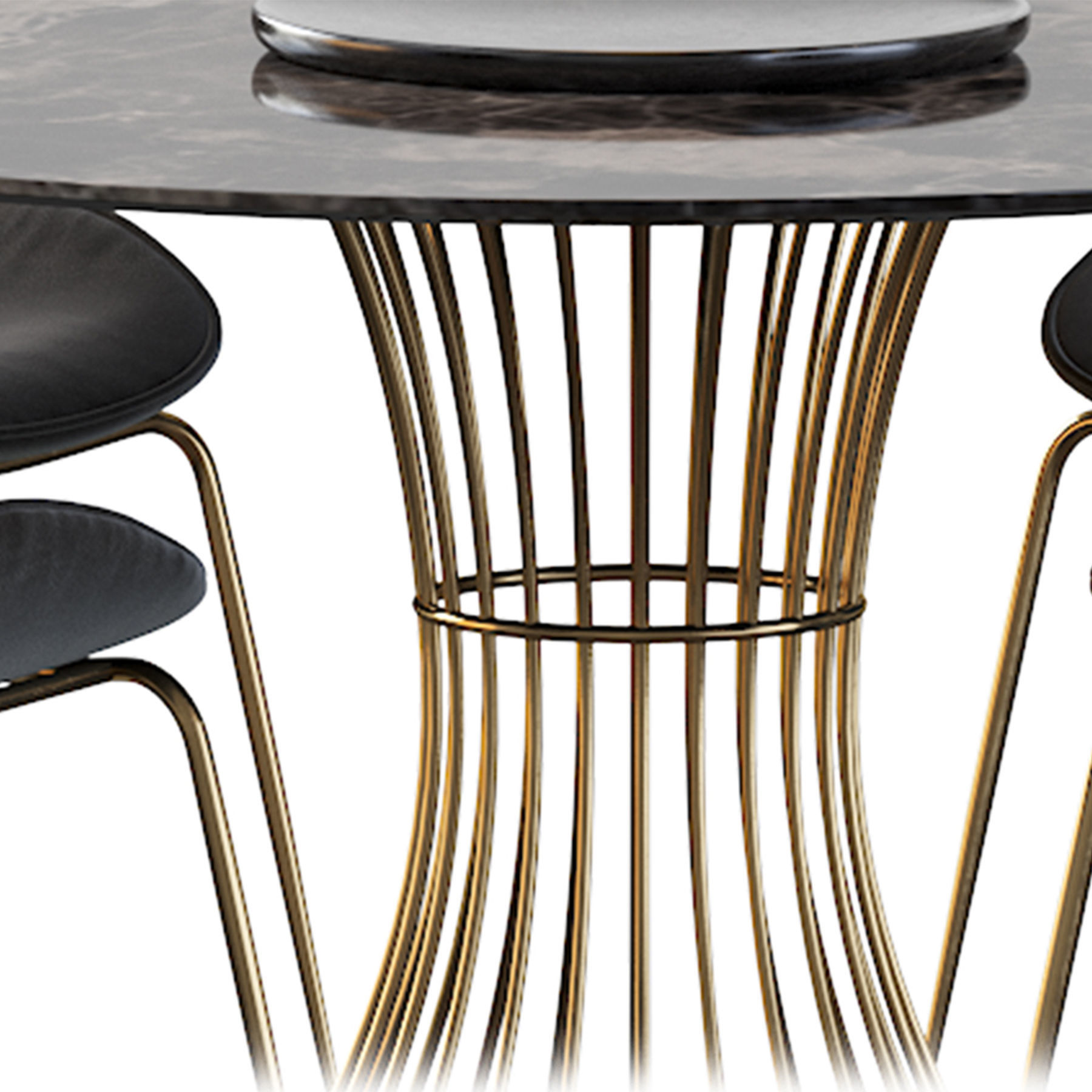 Astor Upholstered Dining Chair and table 3D model_17