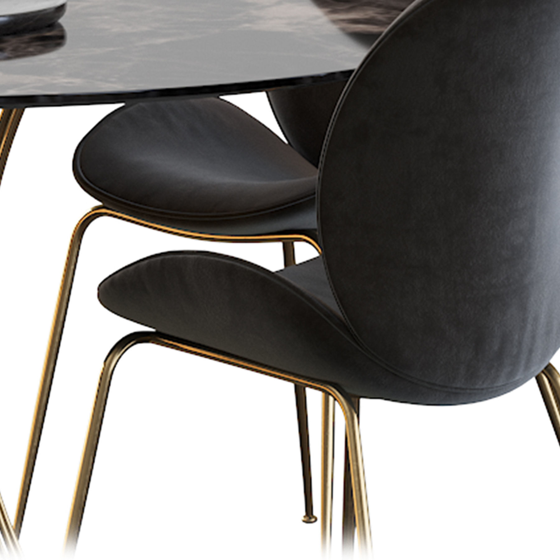 Astor Upholstered Dining Chair and table 3D model_18