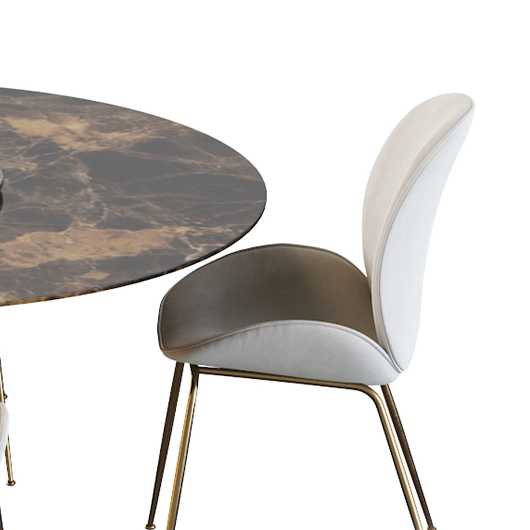 Astor Upholstered Dining Chair and table 3D model_14