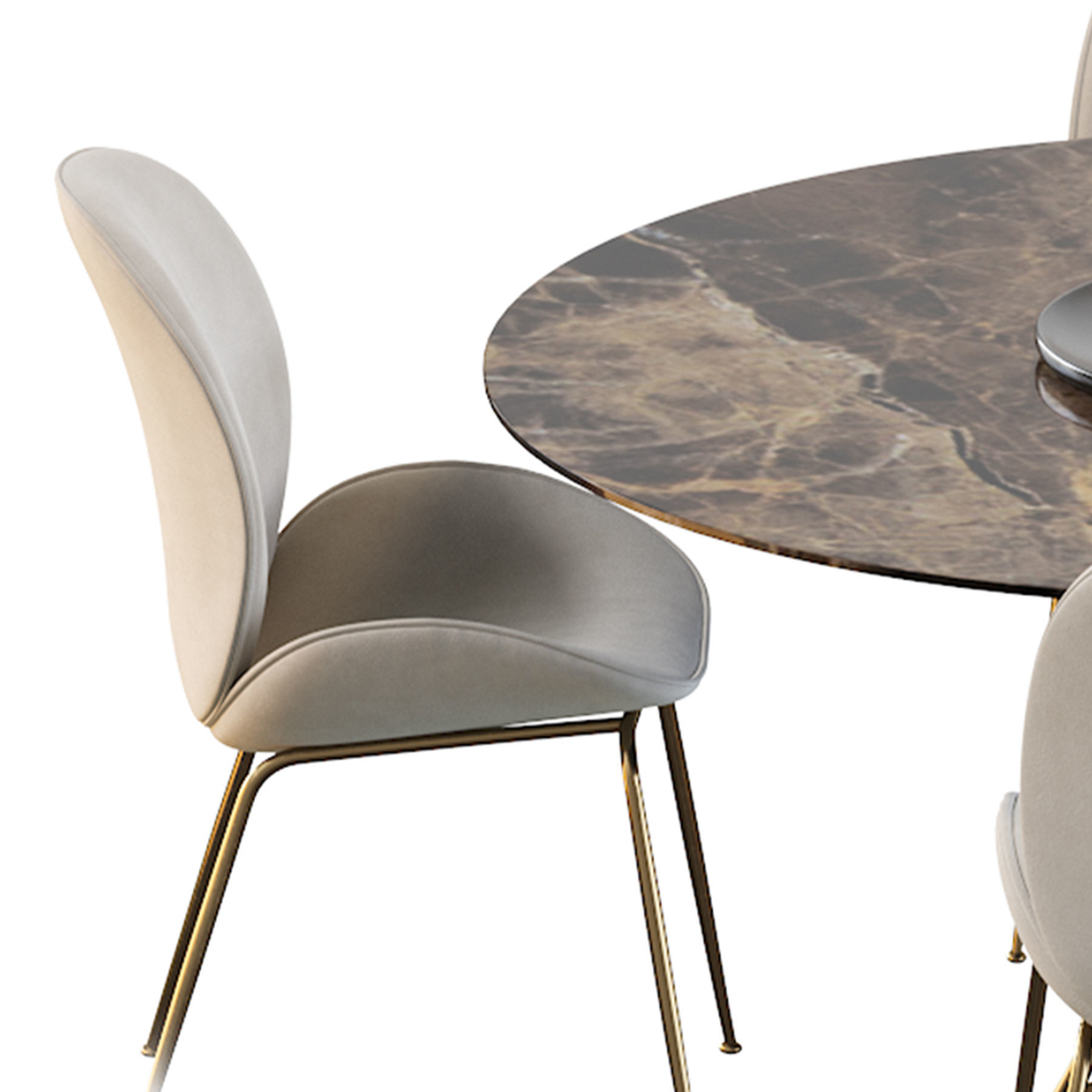 Astor Upholstered Dining Chair and table 3D model_12