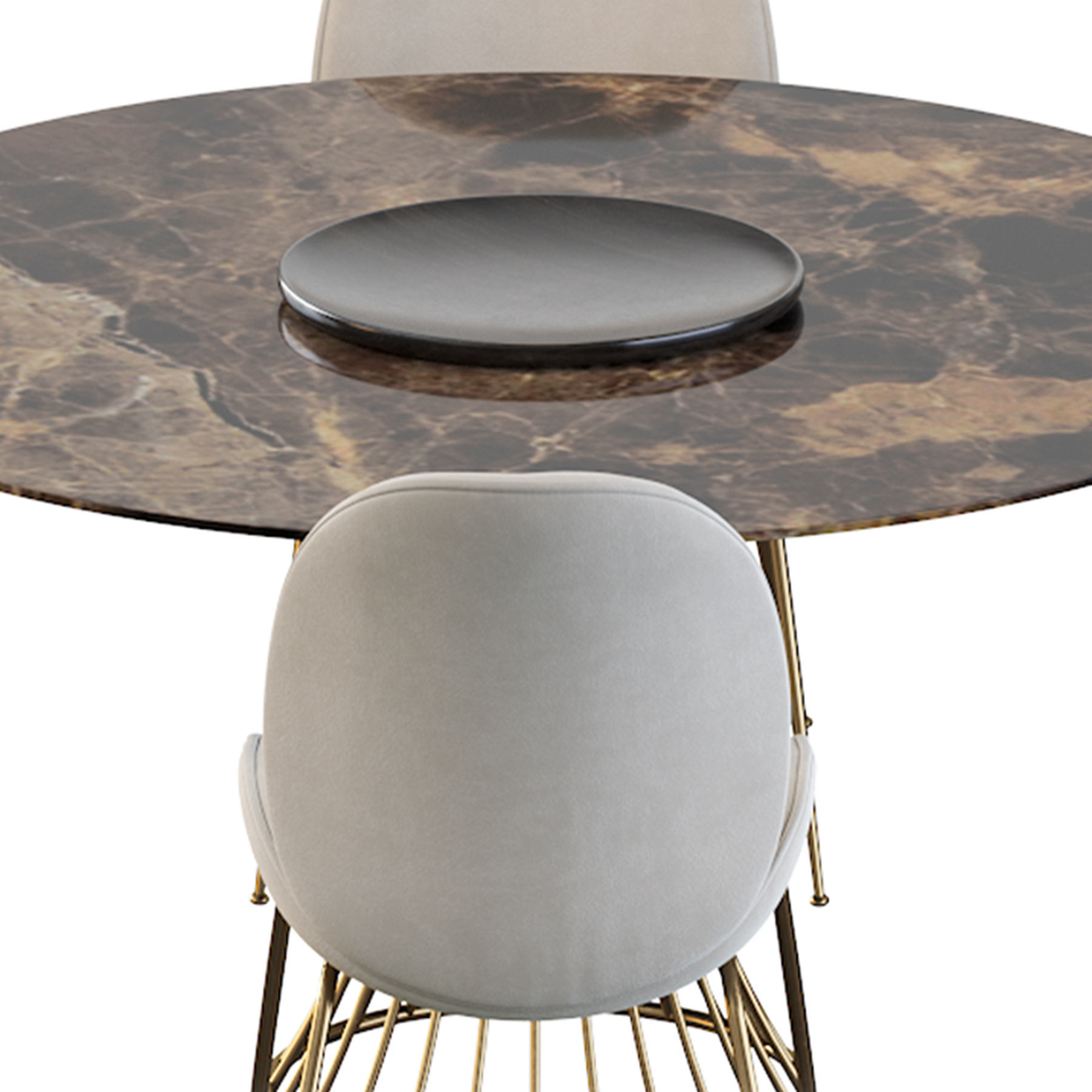 Astor Upholstered Dining Chair and table 3D model_13