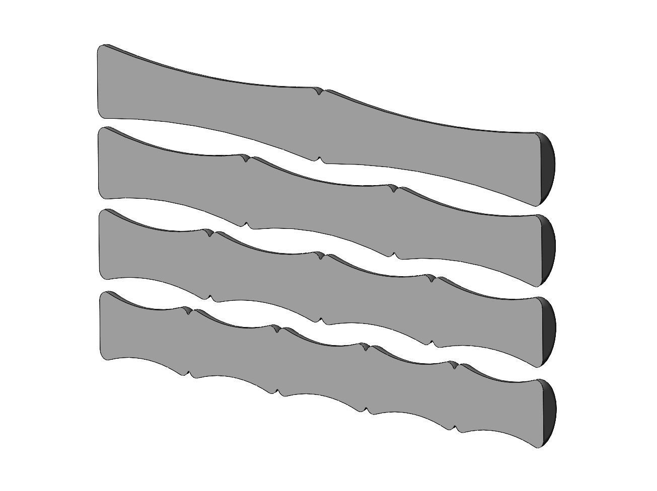 Bamboo strips onlay cornices and friezes relief 3D print model_5