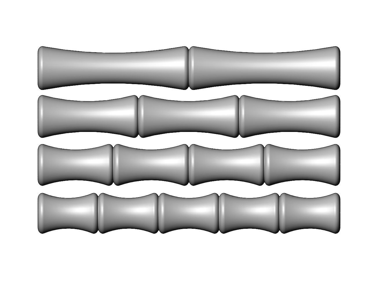 Bamboo strips onlay cornices and friezes relief 3D print model_1