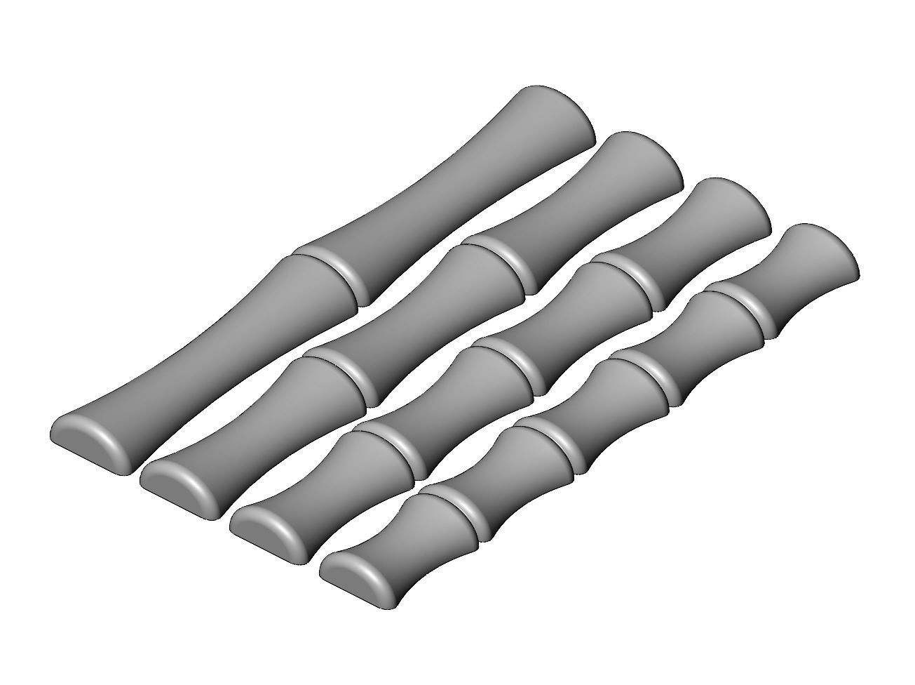 Bamboo strips onlay cornices and friezes relief 3D print model_3