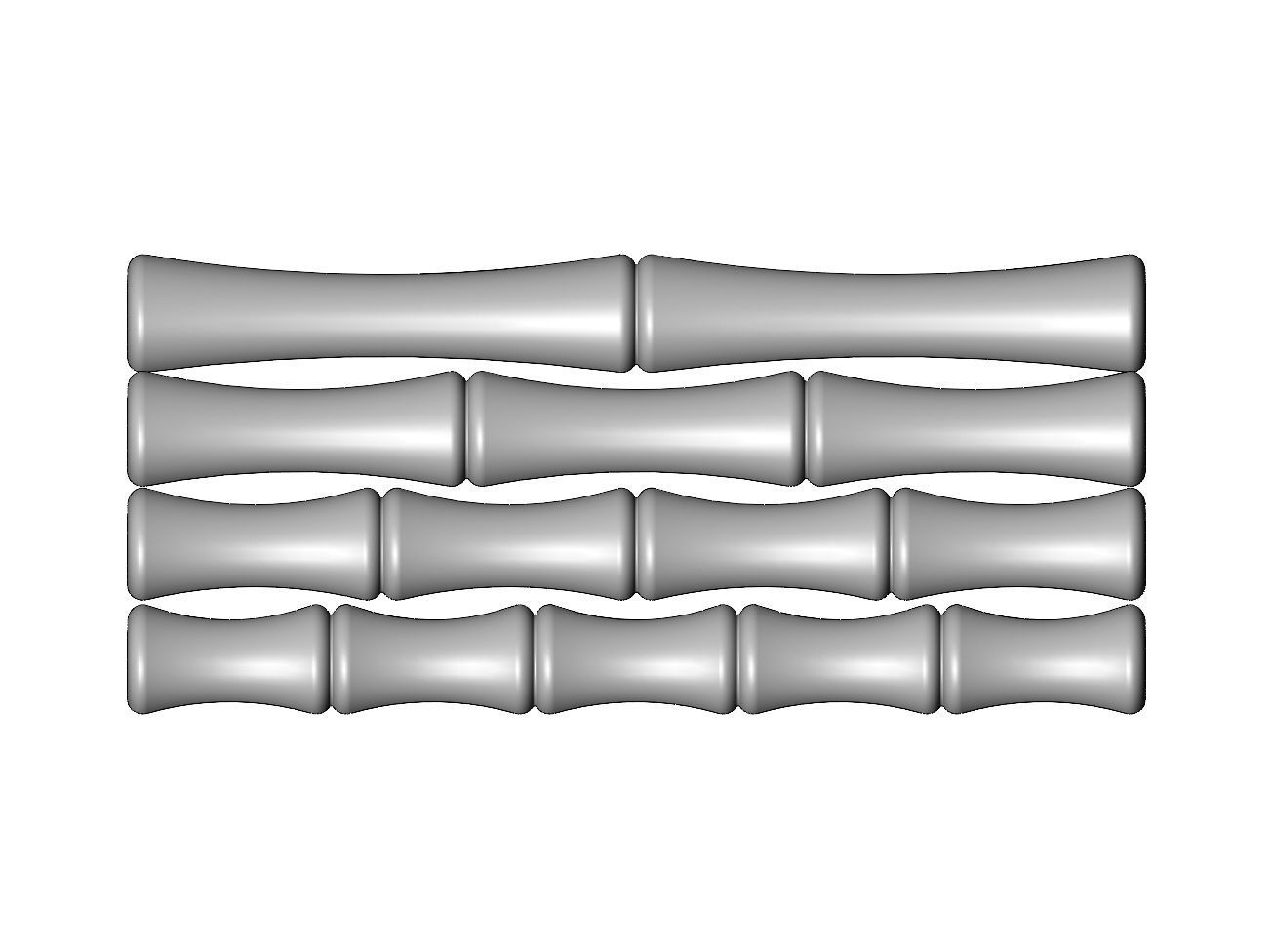 Bamboo strips onlay cornices and friezes relief 3D print model_2