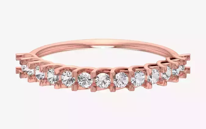 Solitaire Women Light Weight Band Ring 3D print model