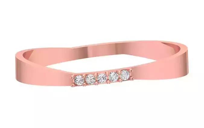 Solitaire Women Light Weight Band Ring