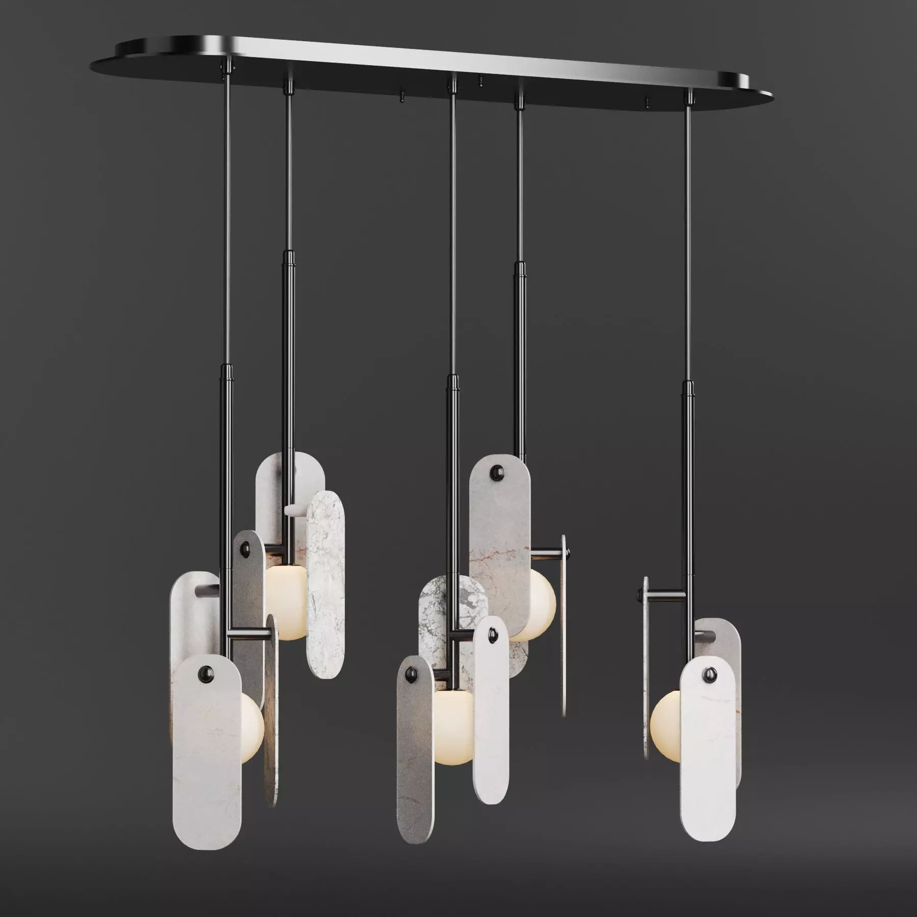 Studio M - Megalith 5 lights Pendant Various Stone 3D model