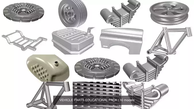 VEHICLE PARTS EDUCATIONAL PACK 3D Model Collection