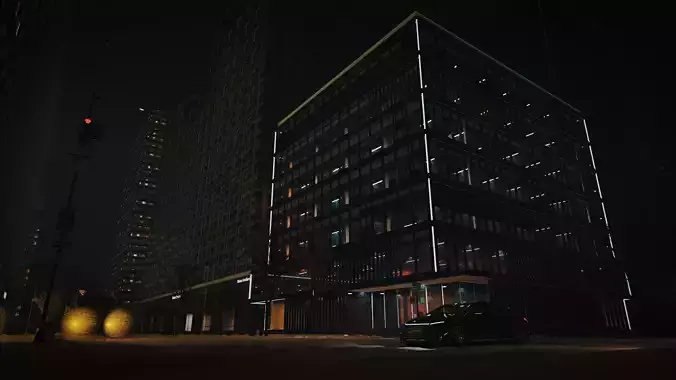 Night Street Snow Scene 