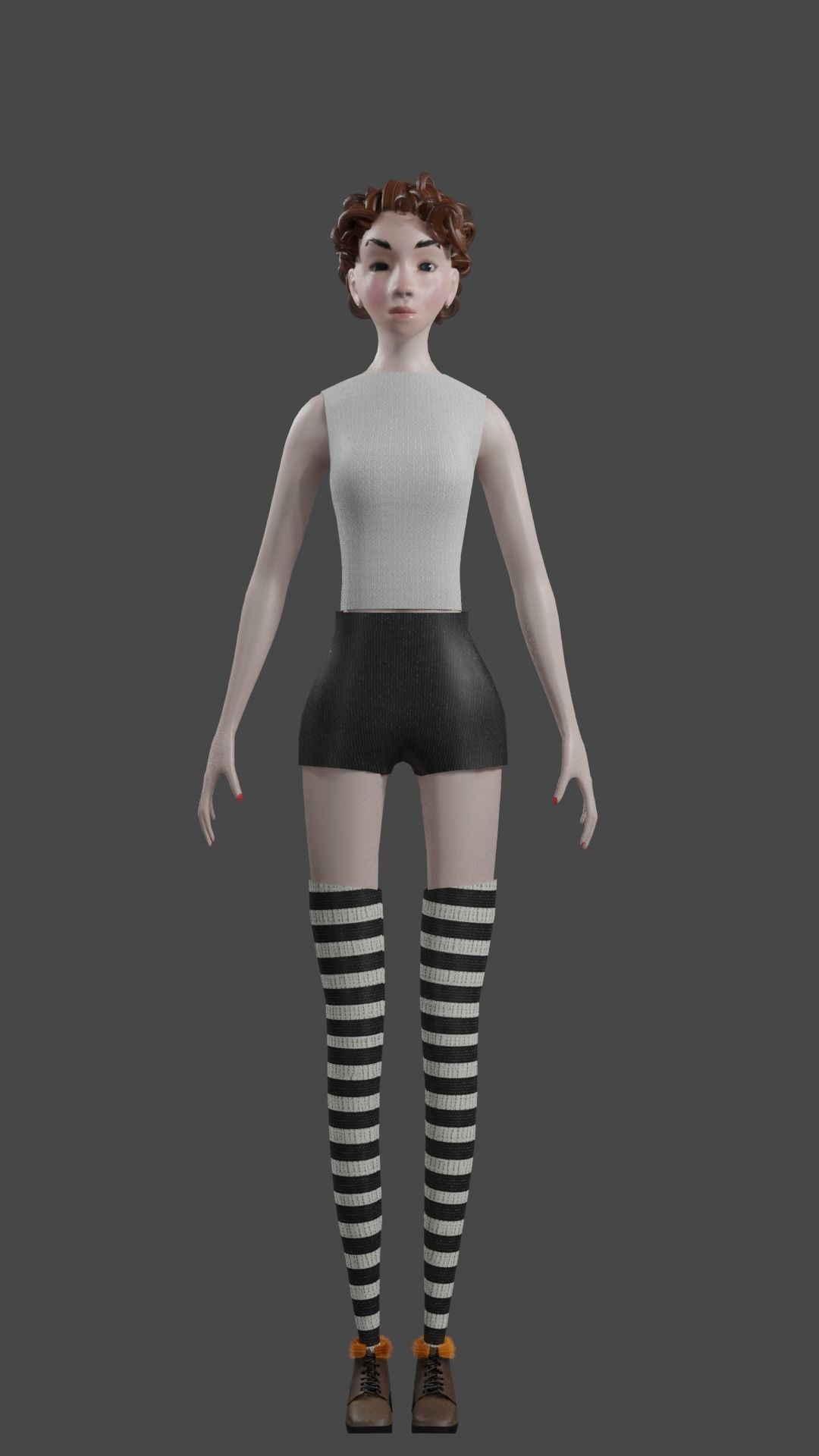 Dolly Girl Low-poly 3D model_2