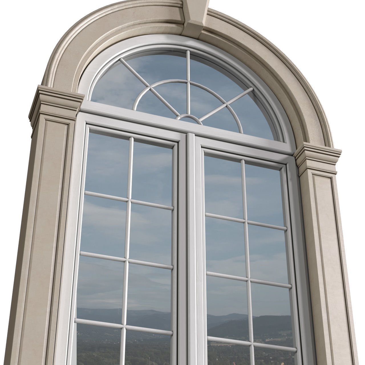 Arched Window in classic style 3D model_2